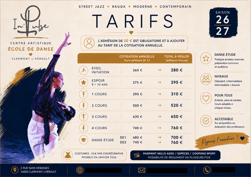 Tarifs 2026 2027